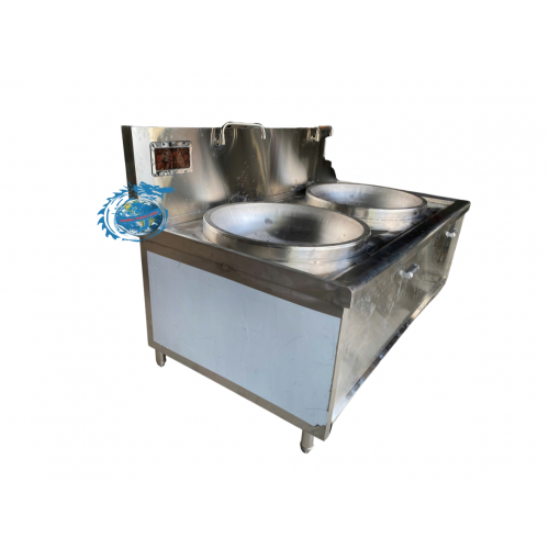 Bếp từ công nghiệp đôi 20kw, chảo lõm, xào trực tiếp, phi 800